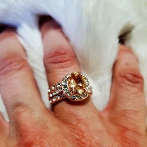 SOLD OUT!!! Rose Gold pink sapphire ring set